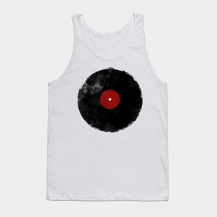 Vinyl Records Distressed Design Tank Top